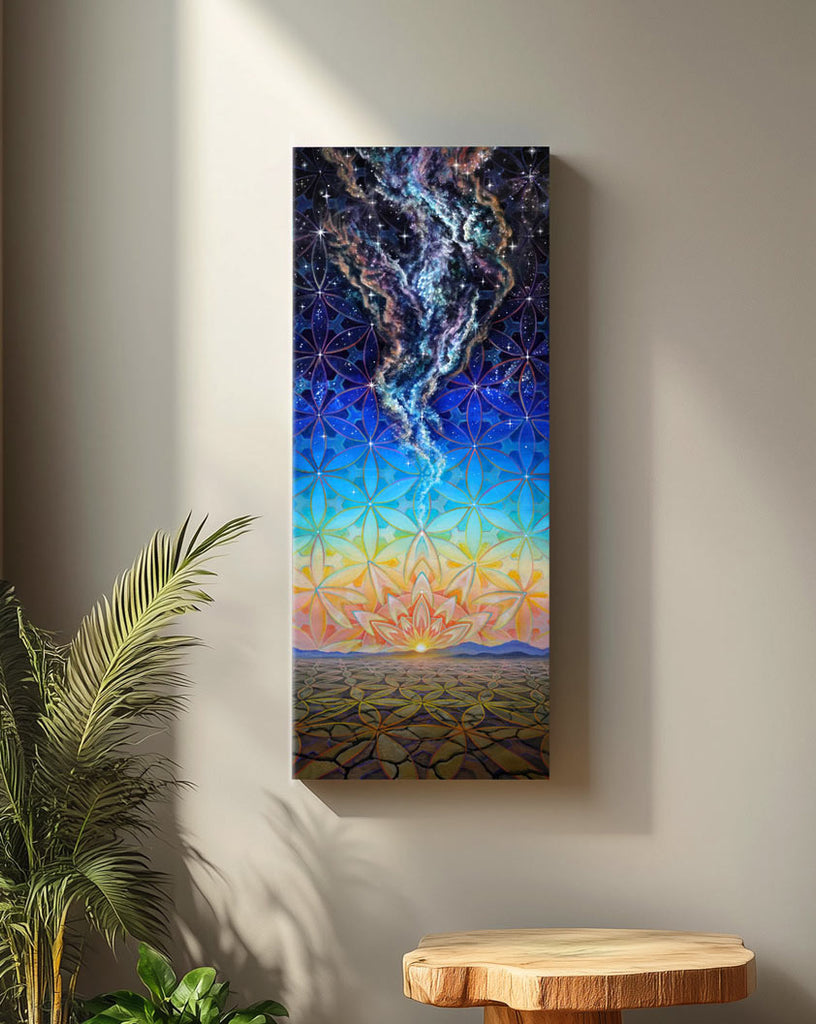 Dust to Dawn Stretched Canvas by Morgan Mandala
