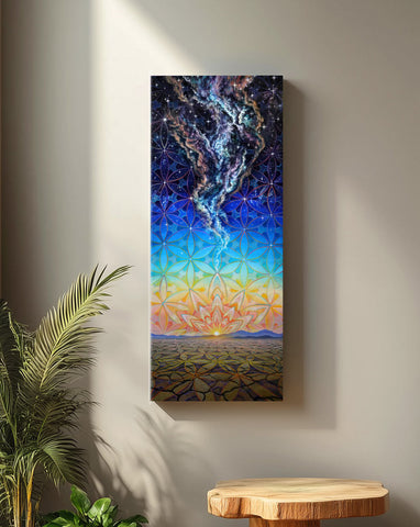 Dust to Dawn Stretched Canvas by Morgan Mandala