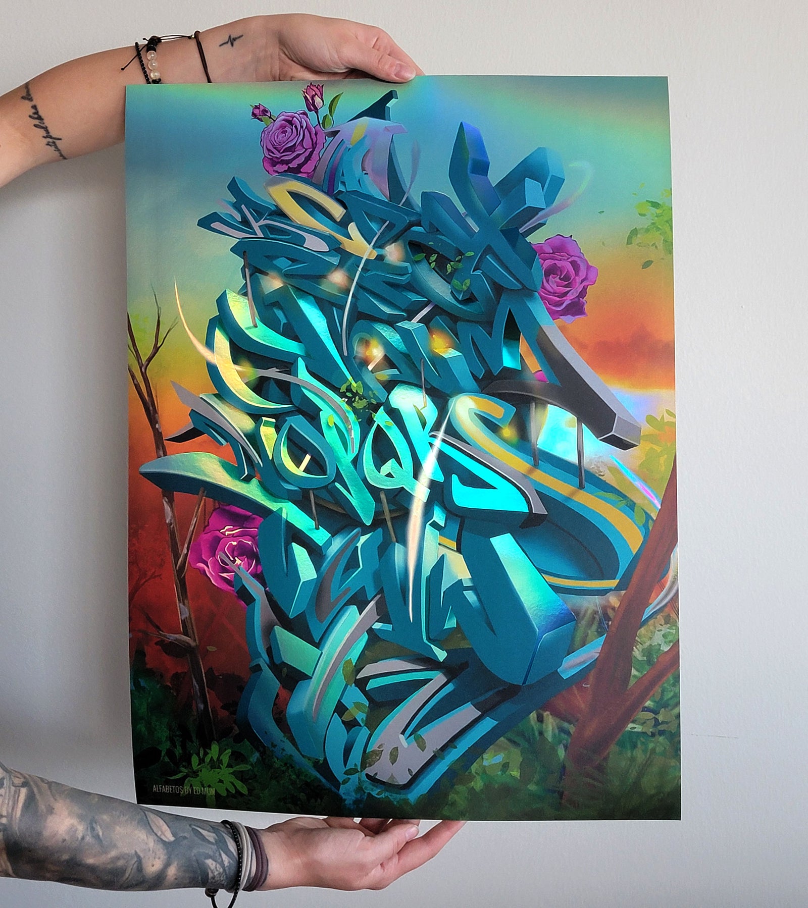 Alfabetos Embossed Holo Print by Ed-Mun