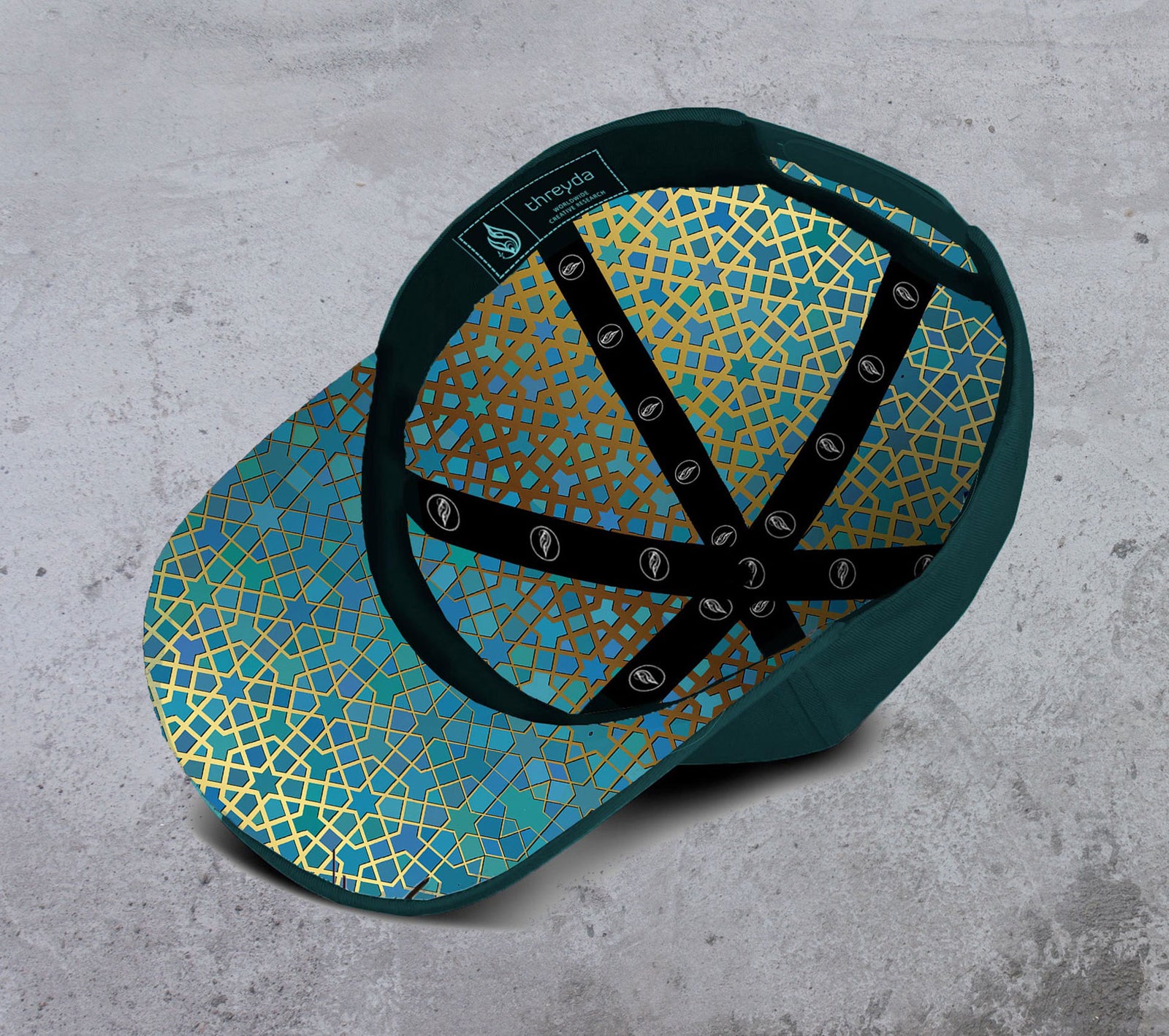 Emerald Curved Snapback Hat by Threyda