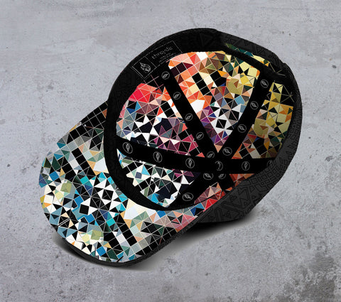 Mosaic Curved Snapback Hat by Threyda