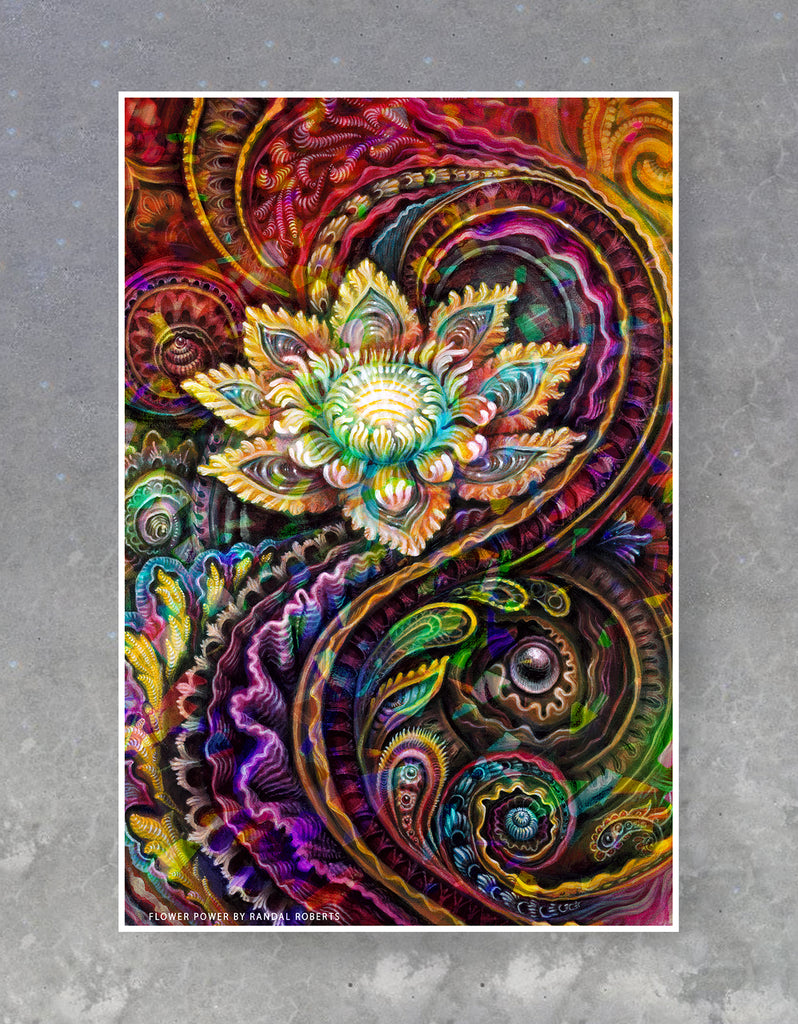 Flower Power Foil Print by Randal Roberts