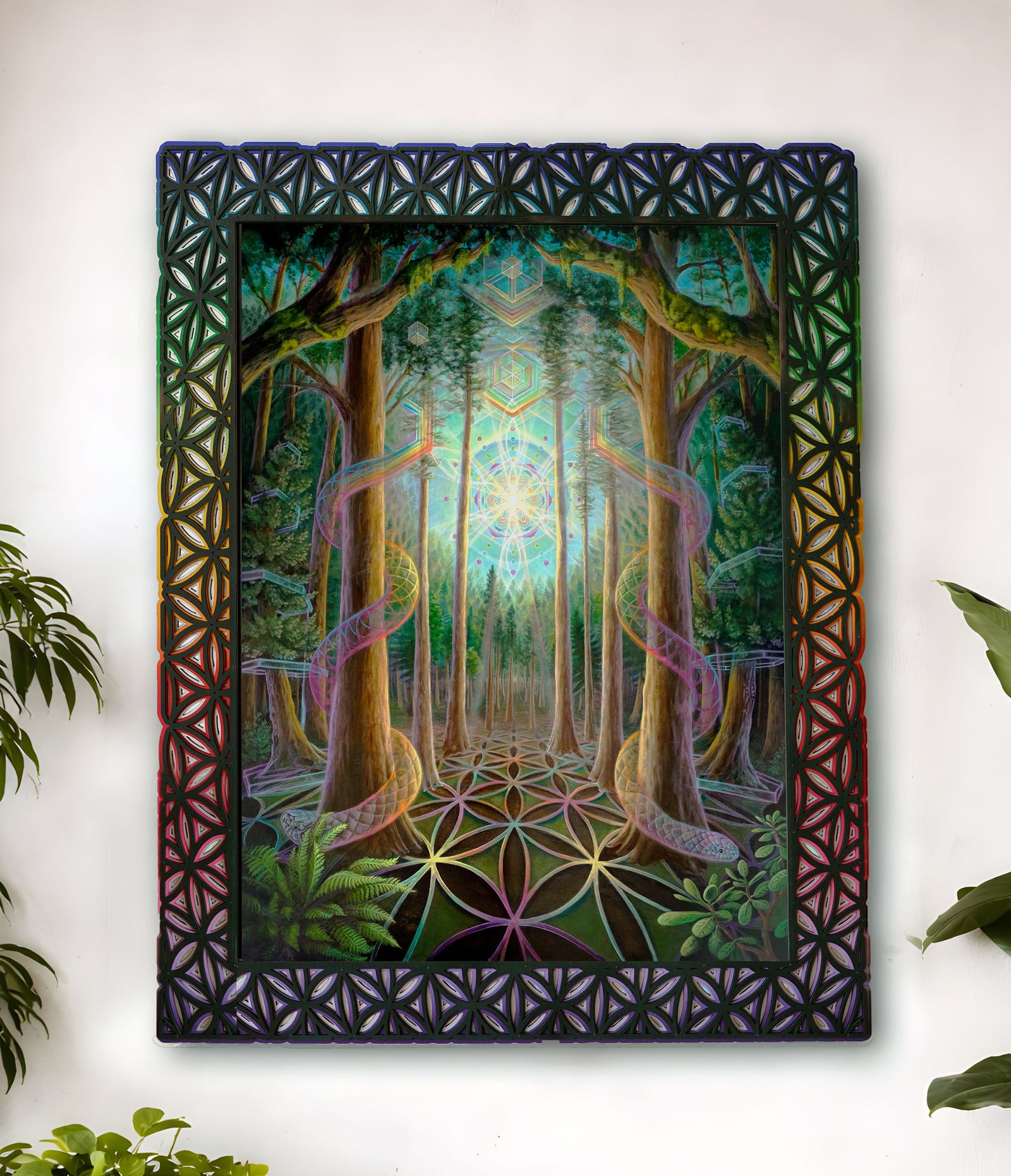 Thru The Trees Lasercut Frame by Morgan Mandala