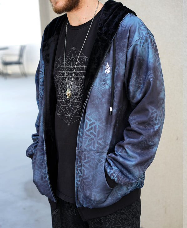 Interlocked Sherpa Hoodie by Gage Kelsey - Threyda Art and Apparel