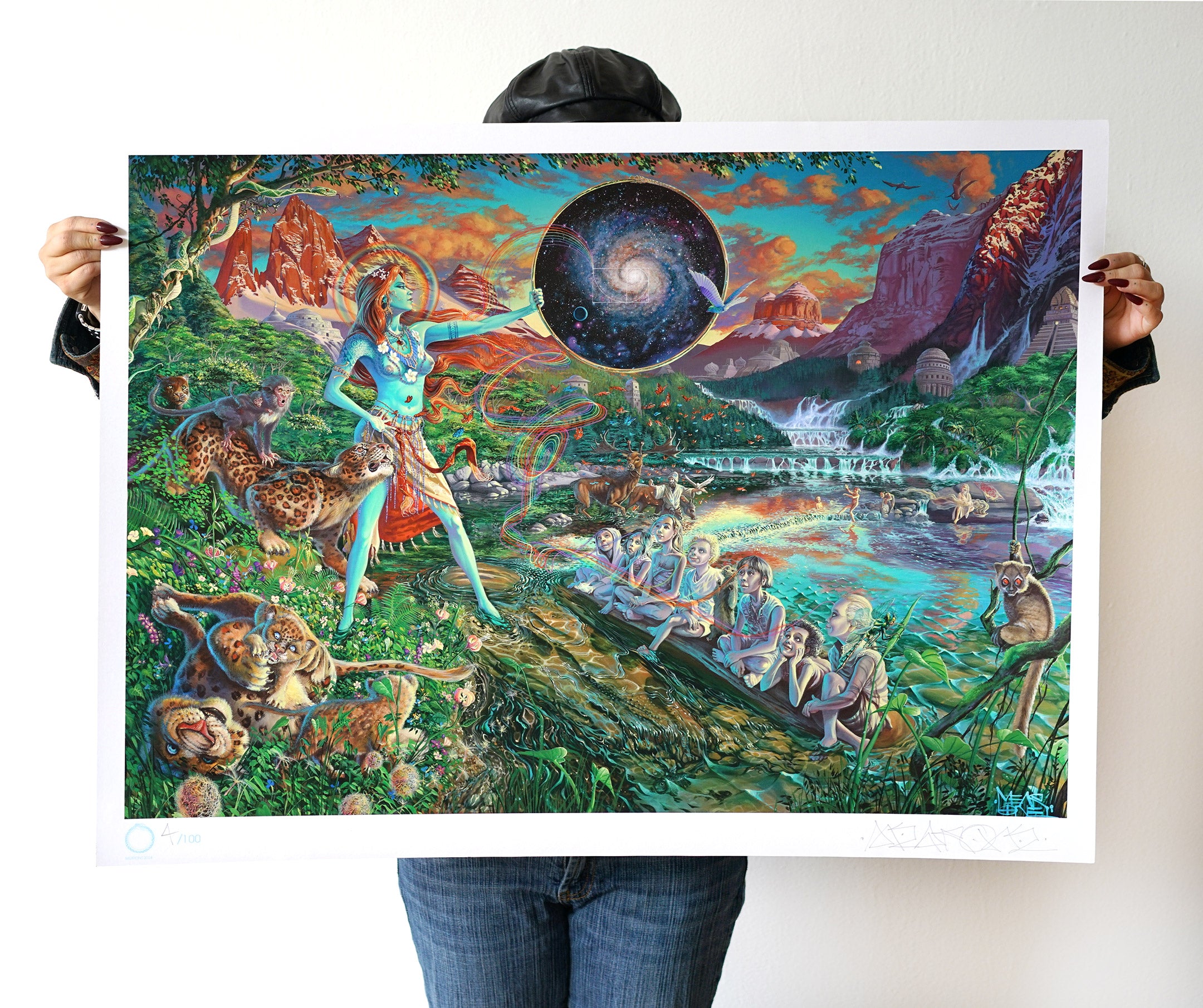 Golden Age of Gaia Signed Cotton Rag Print by Mear One - Threyda
