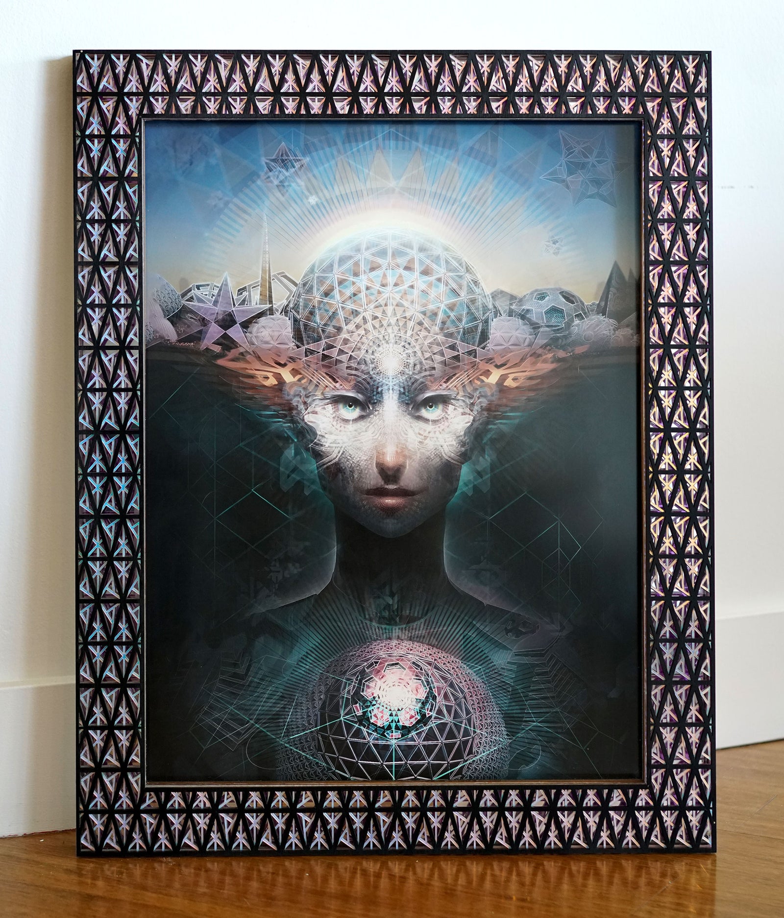 Galactavangel Holographic Print Lasercut Frame by Android Jones