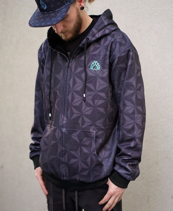 Drrtywulvz Psyfidelic Sherpa Hoodie by Jake Amason - Threyda Art
