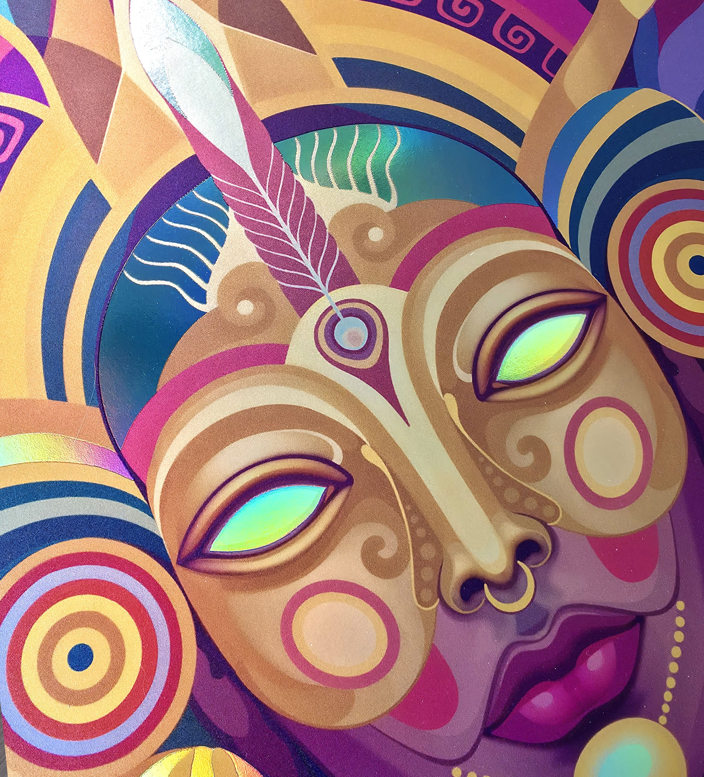 Golden Oracle Holographic Embossed Print by Fernando Chamarelli