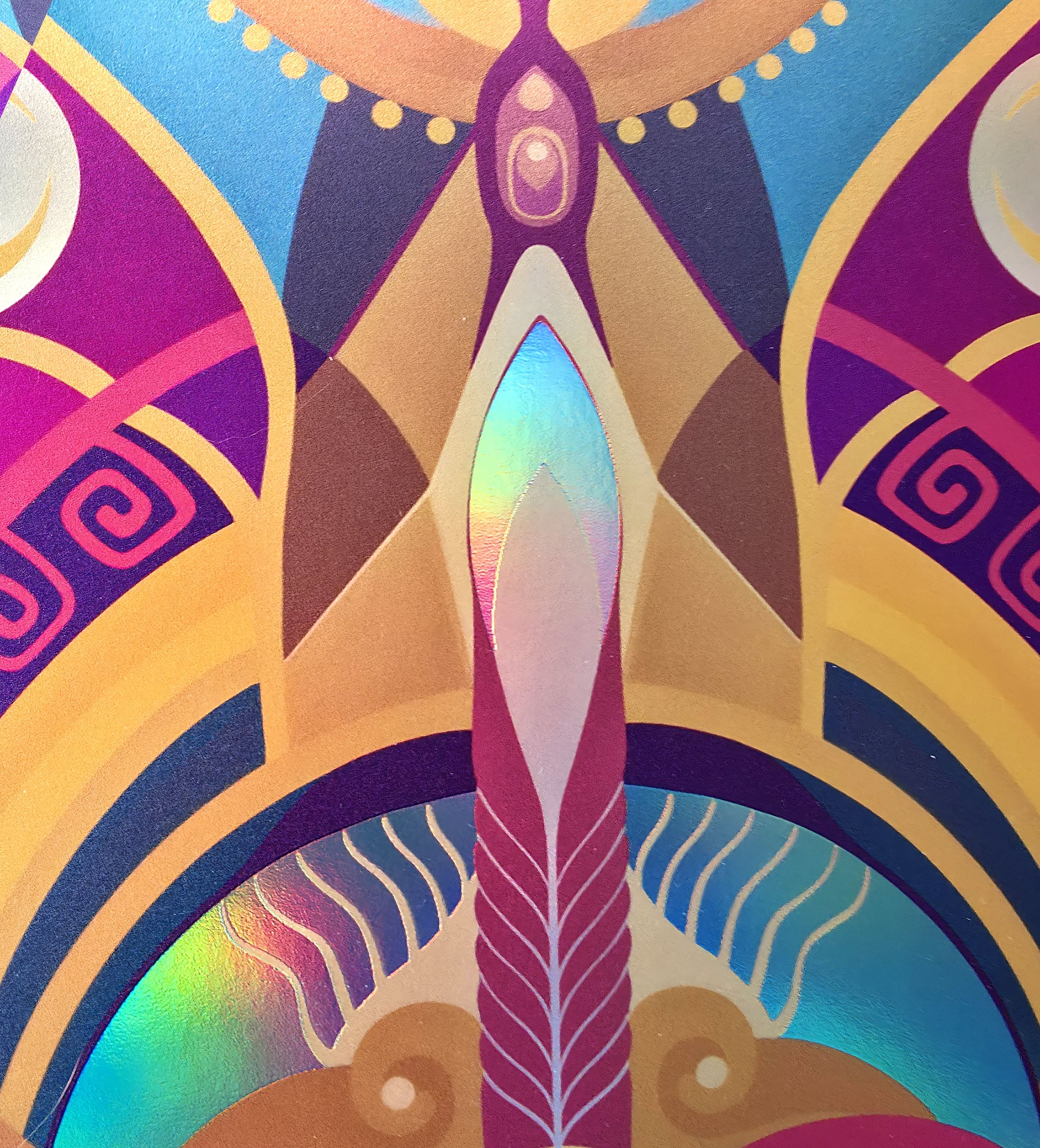Golden Oracle Holographic Embossed Print by Fernando Chamarelli