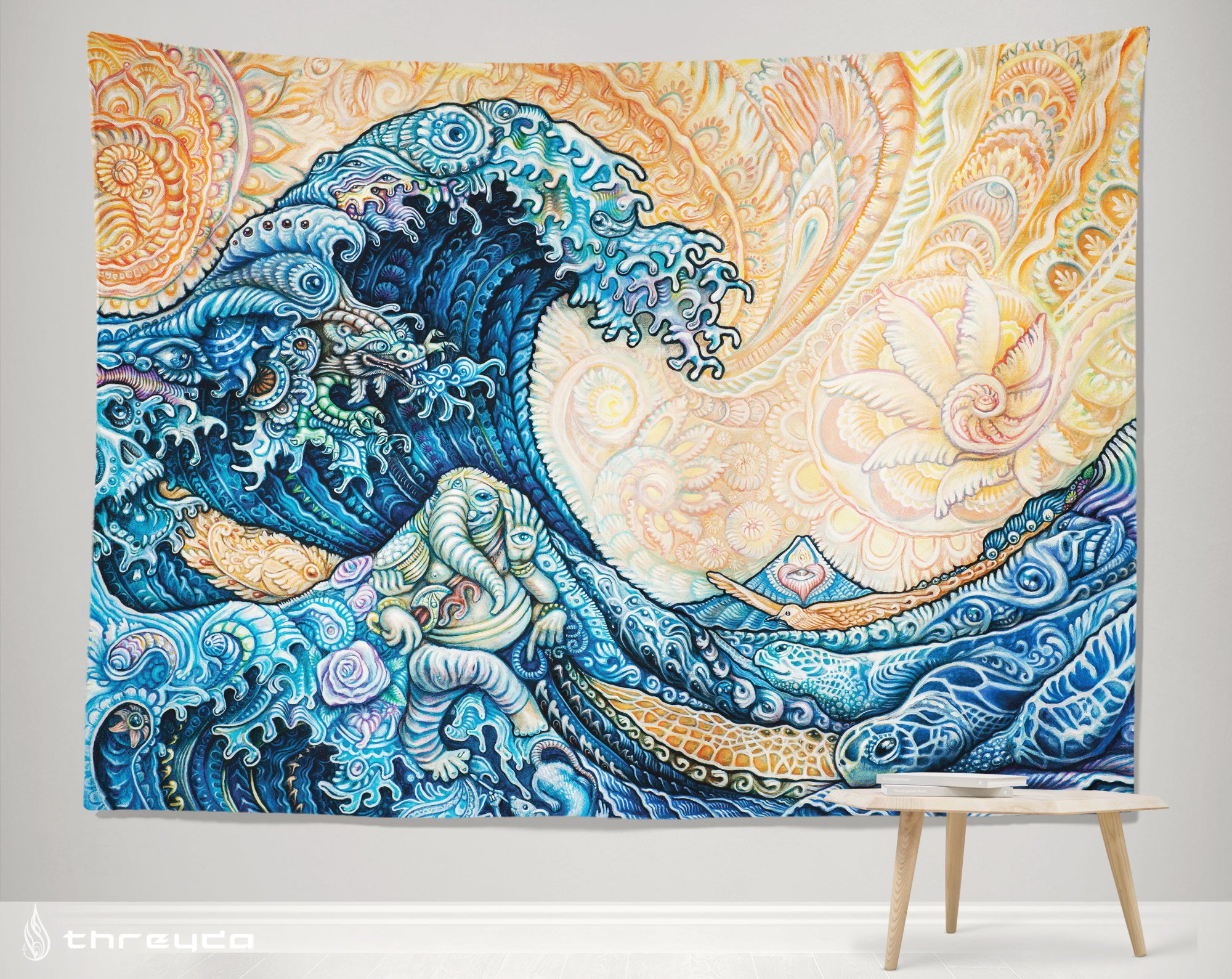 Great Wave Tapestry by Randal Roberts