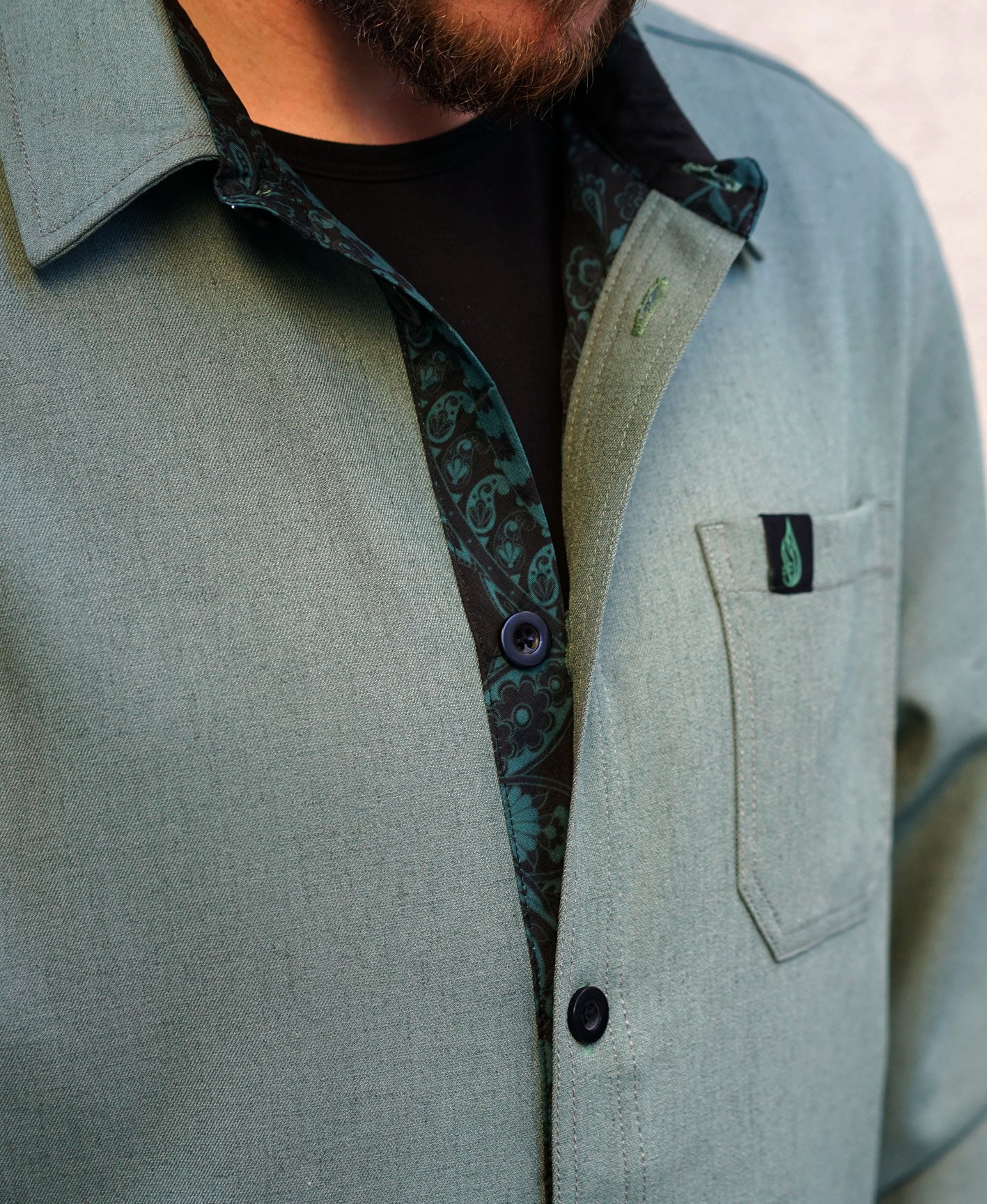 Verdant Lined Button Down Shirt by Threyda