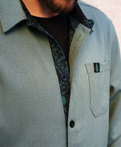 Verdant Lined Button Down Shirt by Threyda