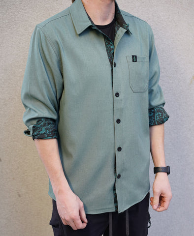 Verdant Lined Button Down Shirt by Threyda