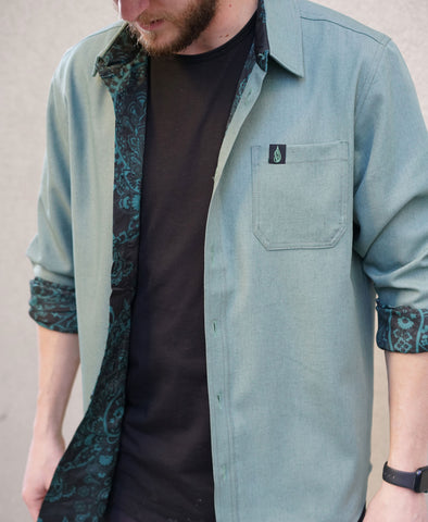 Verdant Lined Button Down Shirt by Threyda