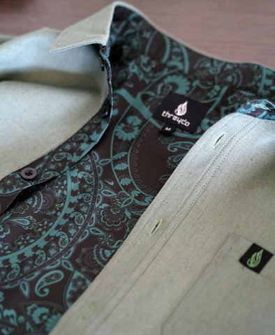 Verdant Lined Button Down Shirt by Threyda