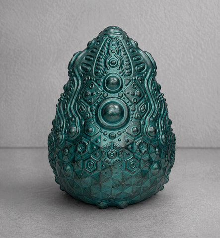 Egg Artifact Sculpture by Ben Ridgway - Green Patina
