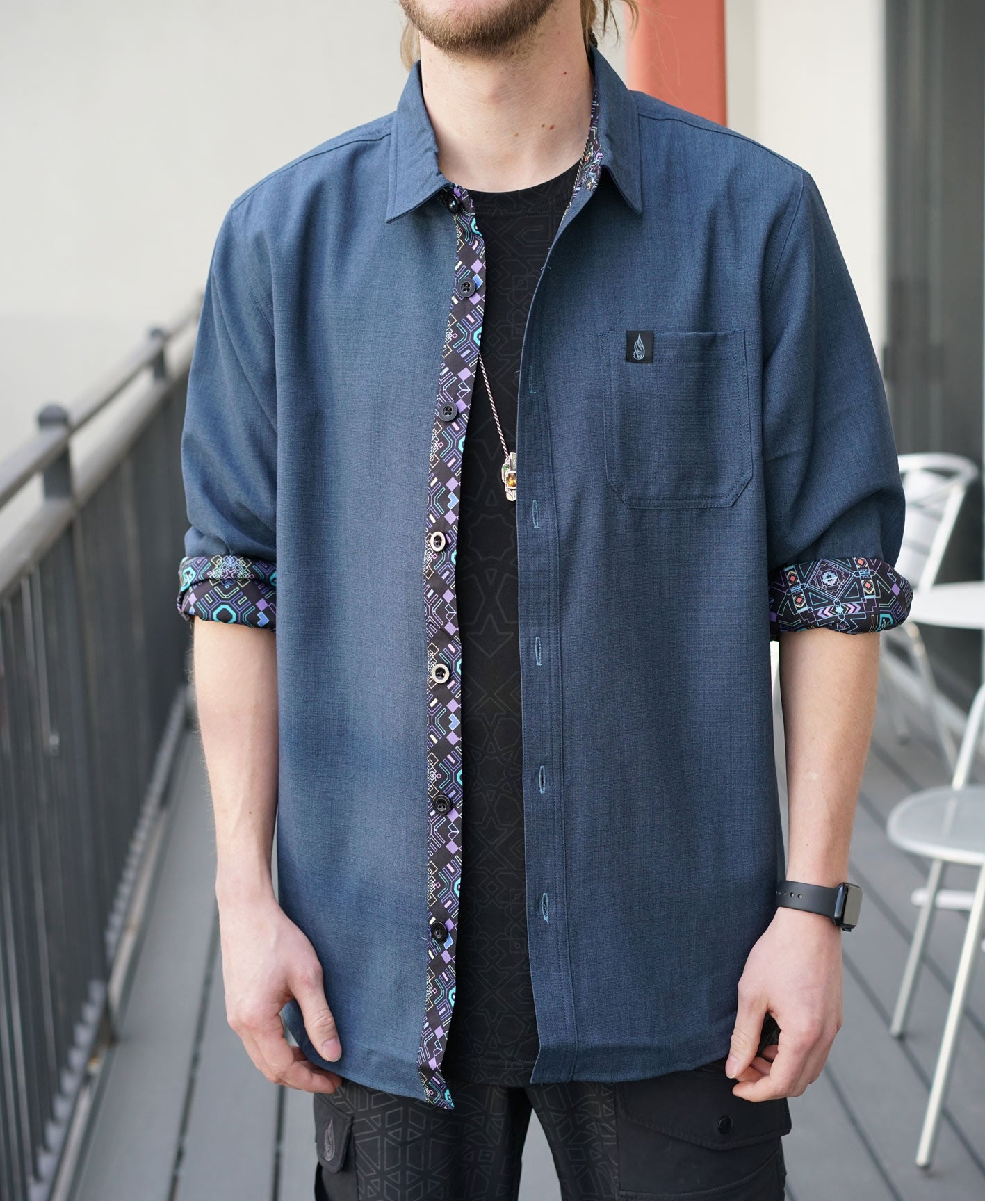 Hozho Lined Button Down Shirt by Threyda