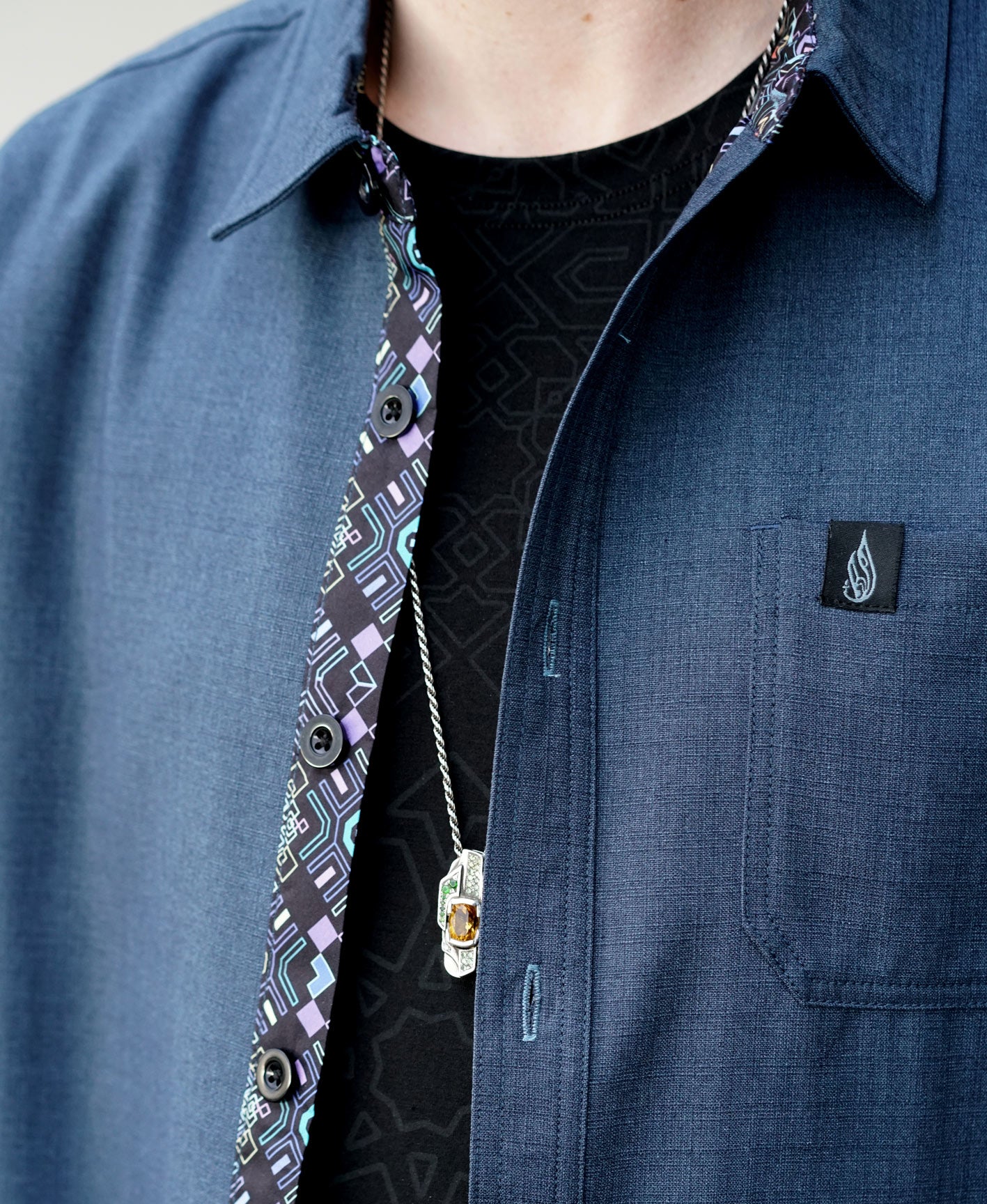 Hozho Lined Button Down Shirt by Threyda