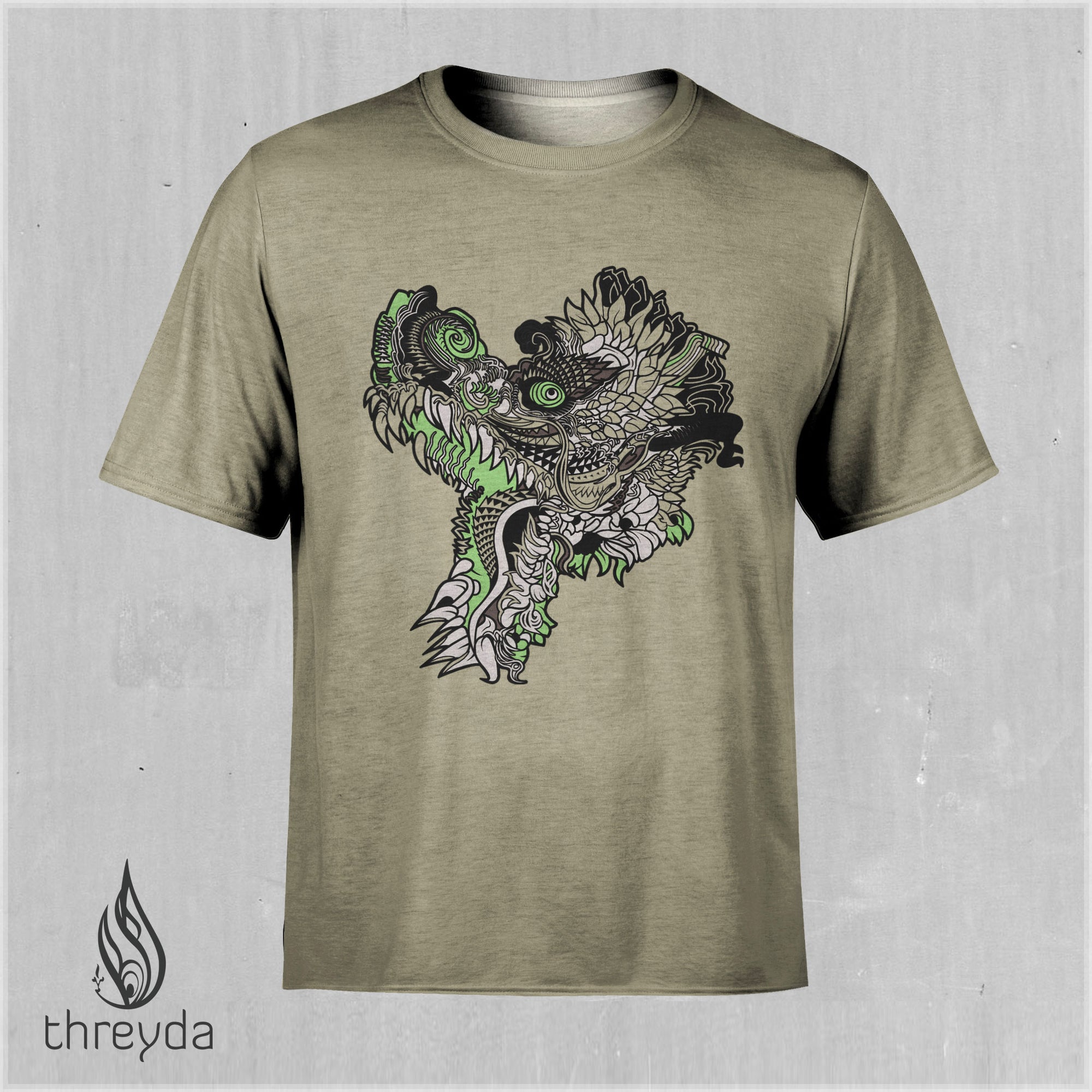 Olive Hummingdragon Screenprint Tee by Android Jones