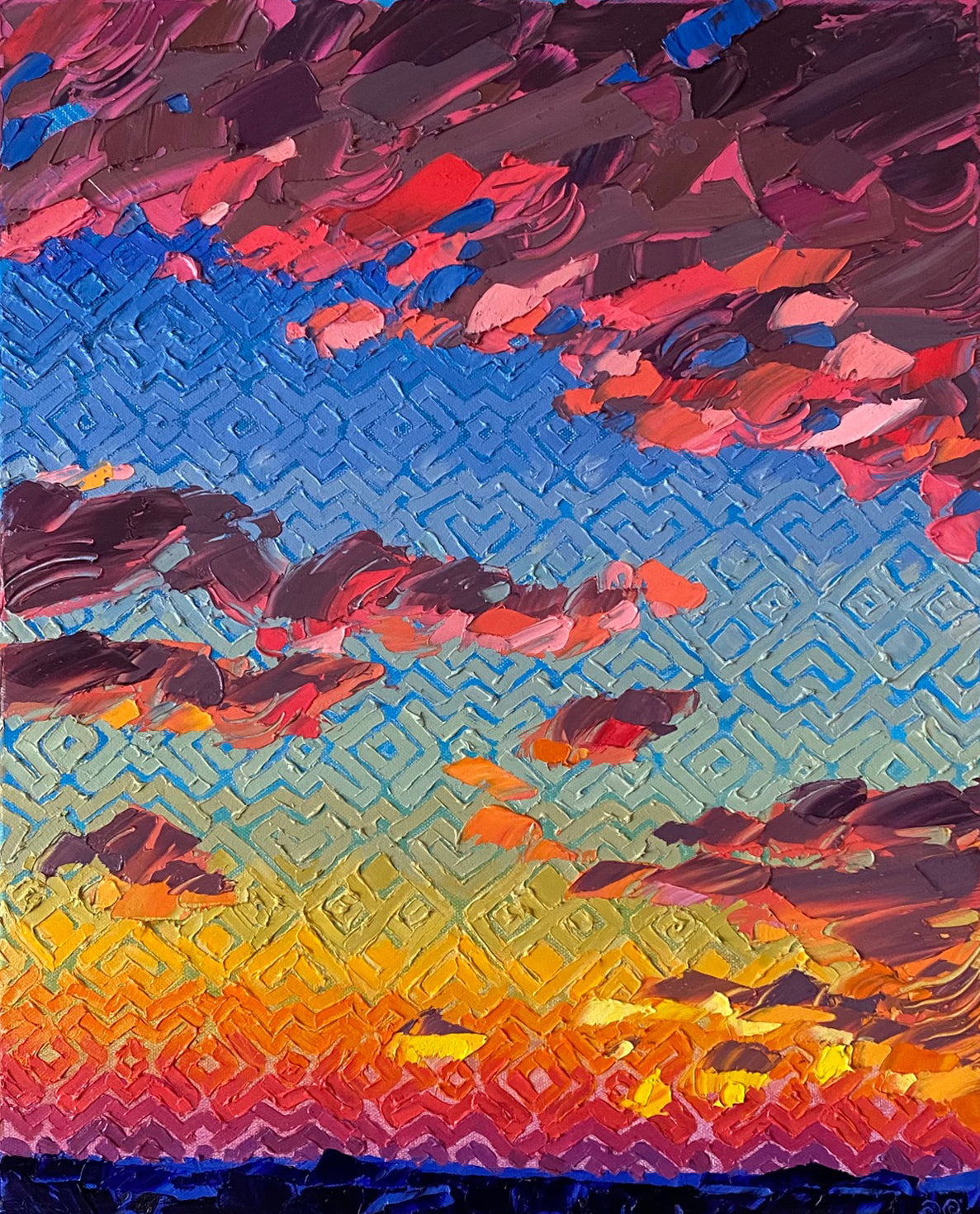 Spectral Sunset Original Painting by Jessica Perlstein