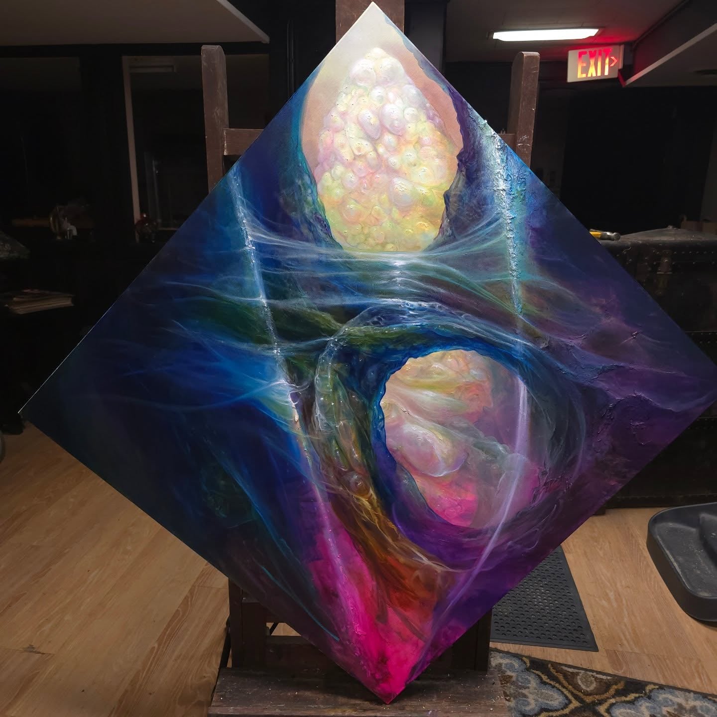 Bubble-Up, Melt-Down, Back-Lit Moon Gate Original Painting by CT Nelson