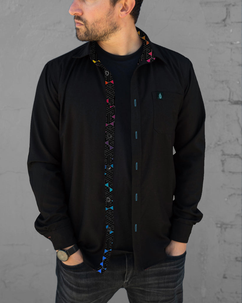 Escher Lined Button Down Shirt by Threyda - Presale Ships March