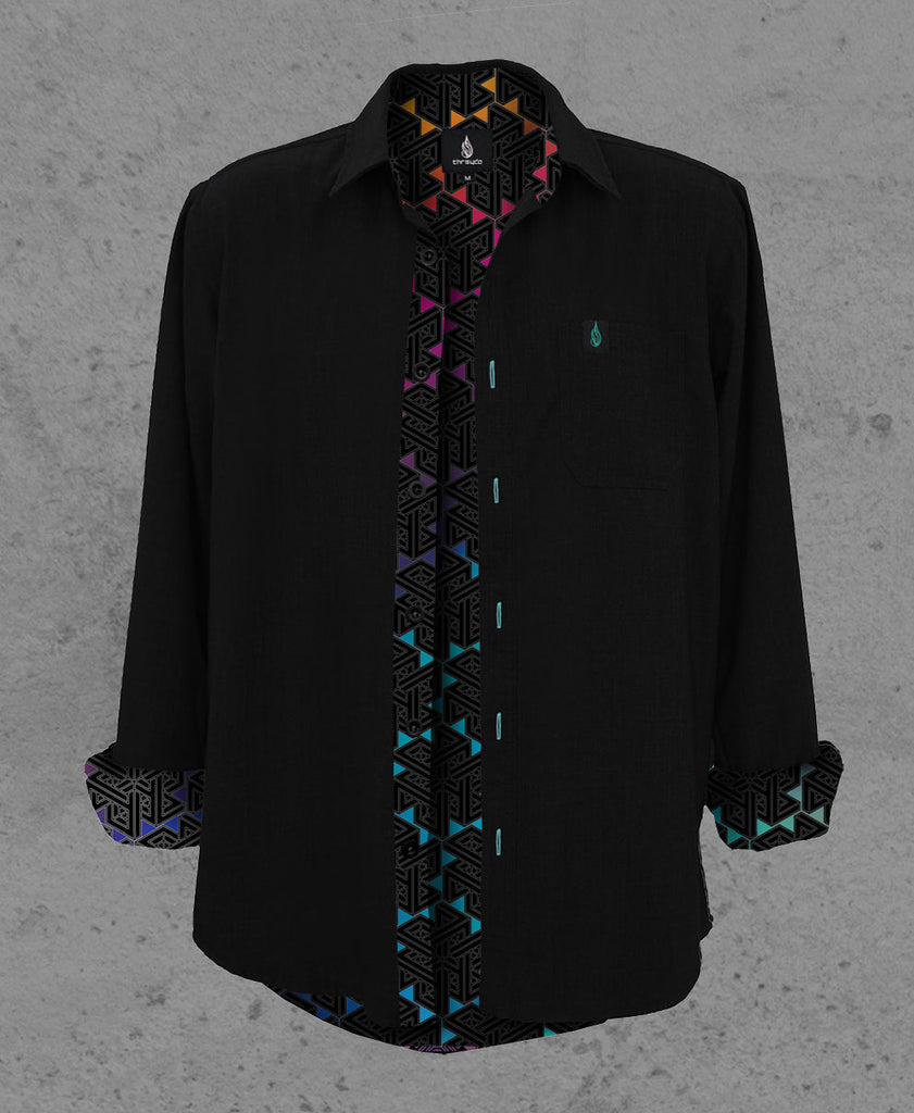 Escher Lined Button Down Shirt by Threyda - Presale Ships March
