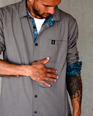 Jade Lined Button Down Shirt by Threyda