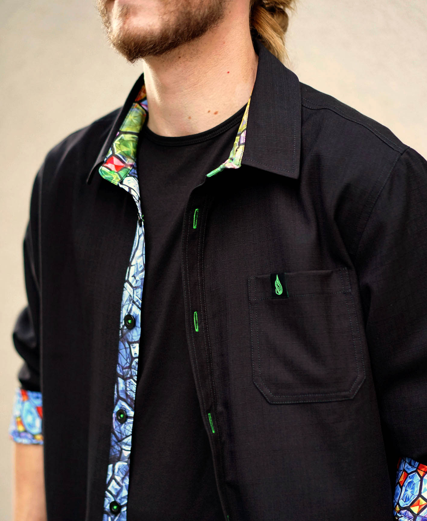 Jewel Being Lined Button Down by Alex Grey