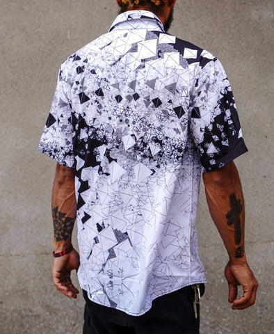 Particle Dream Short Sleeve Button Down Shirt by Kimi Takemura