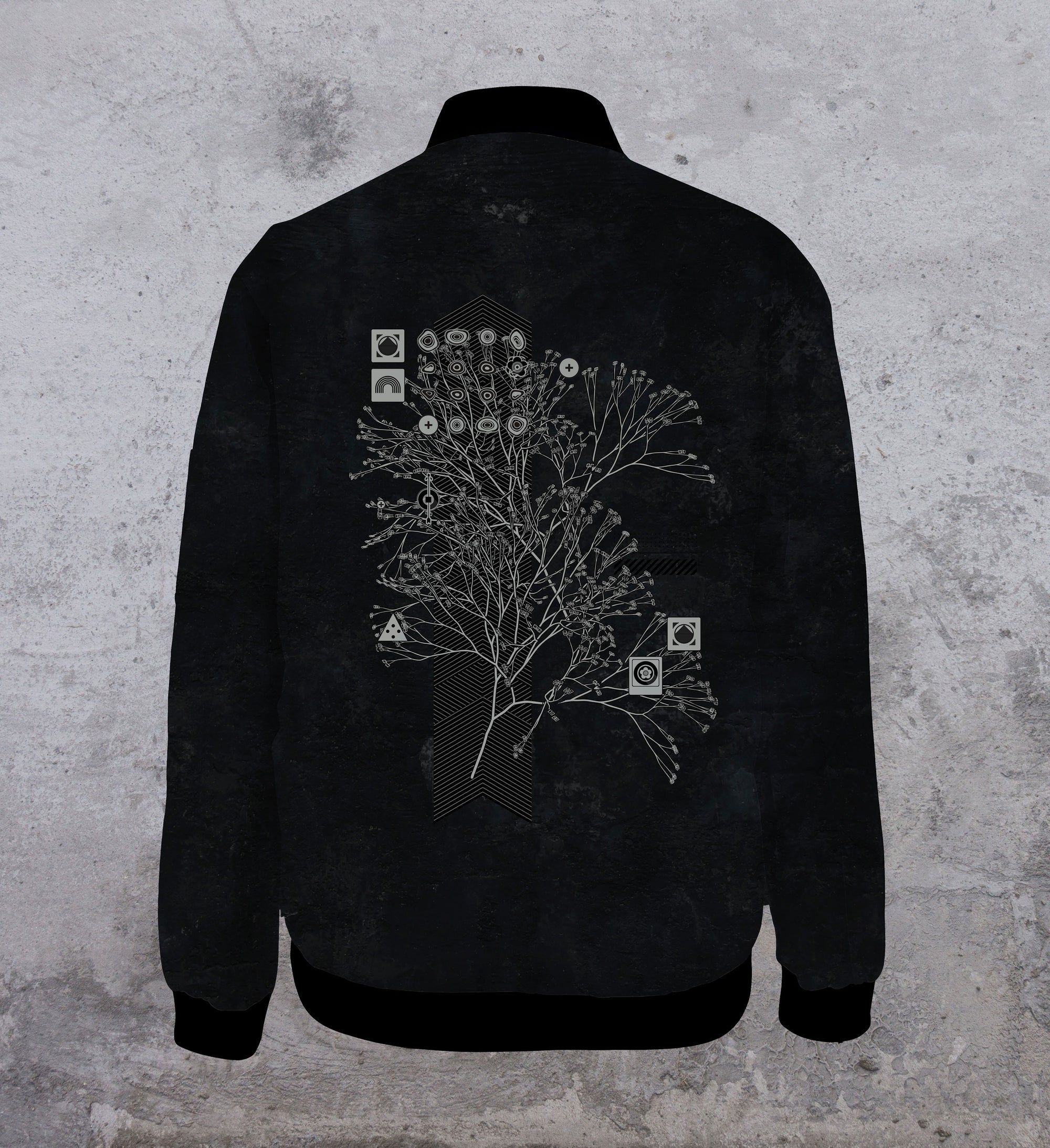 Black Tree Tech Women's Lightweight Bomber Jacket by Kimi Takemura - Ships April