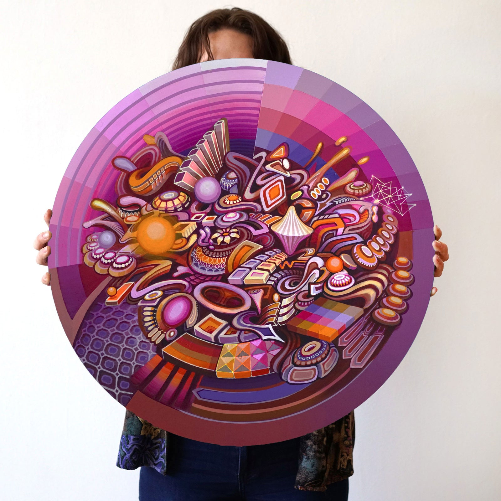 Oodles Tondo Canvas Signed Print by Stephen Kruse