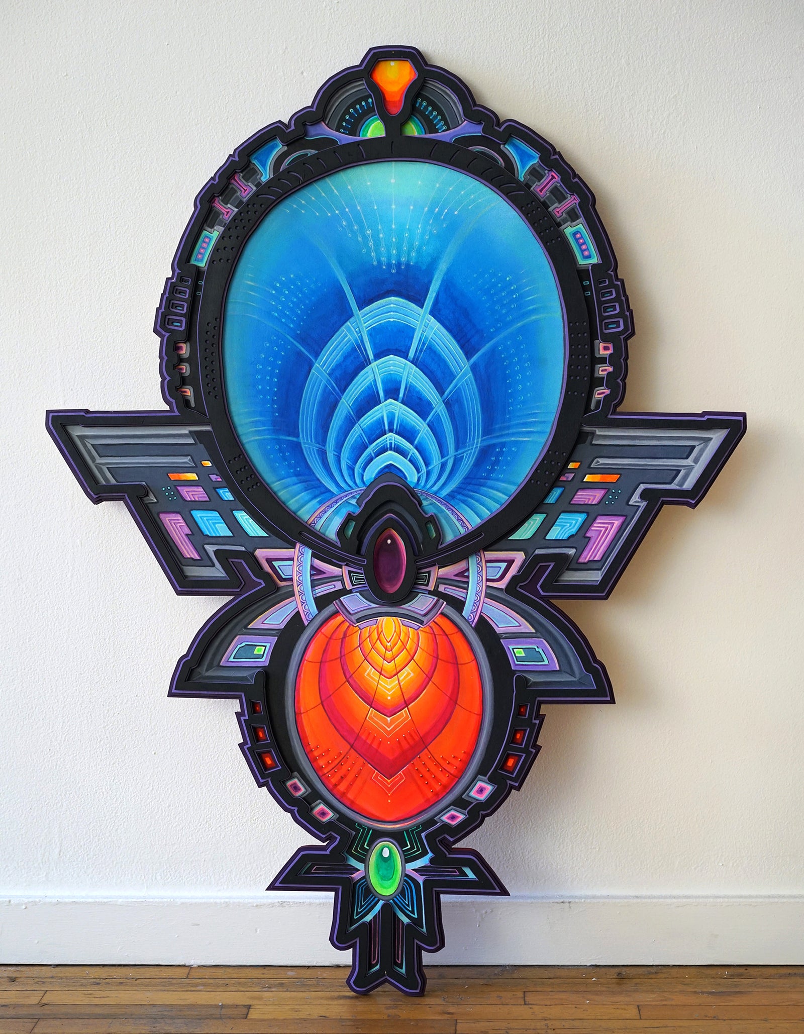 Chromatic Gateway Original Painting + Lasercut Frame by Seth McMahon - 72 HOUR AUCTION