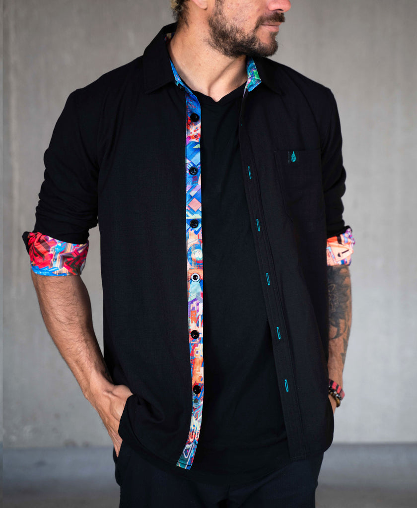 Elysia Lined Button Down Shirt by Android Jones