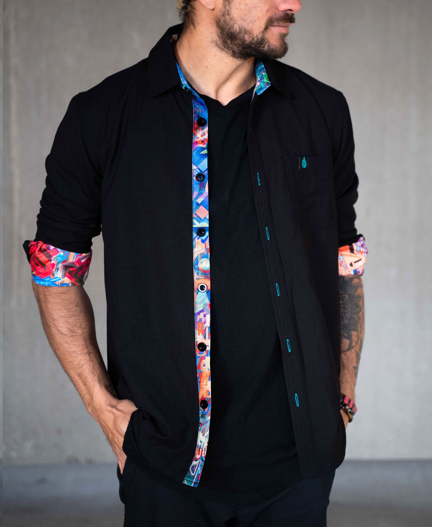 Elysia Lined Button Down Shirt by Android Jones