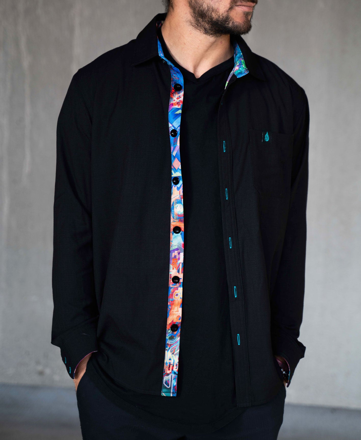 Elysia Lined Button Down Shirt by Android Jones