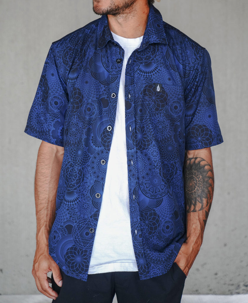 Threyda Mandala Short Sleeve Button Down Shirt