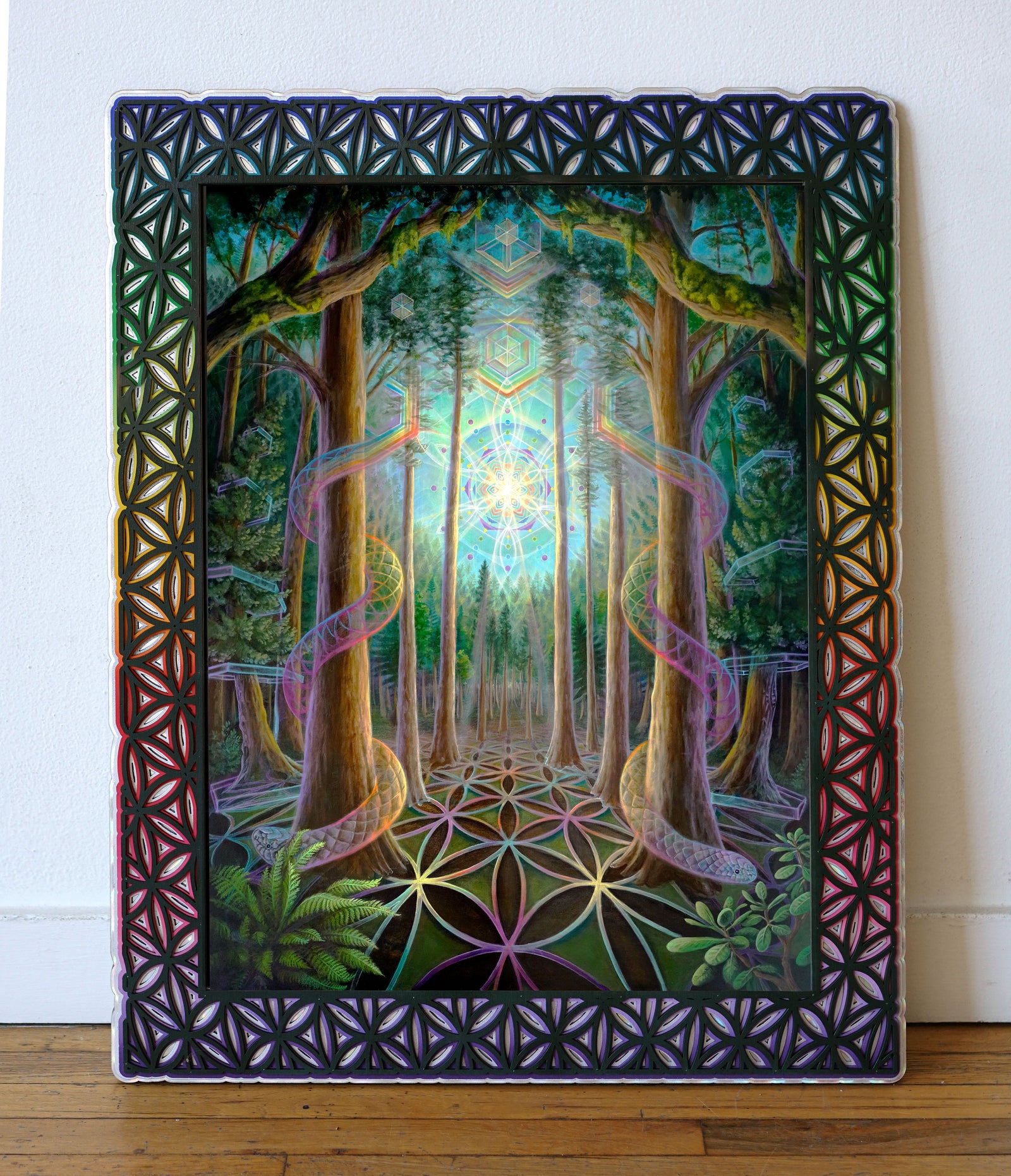 Thru The Trees Lasercut Frame by Morgan Mandala