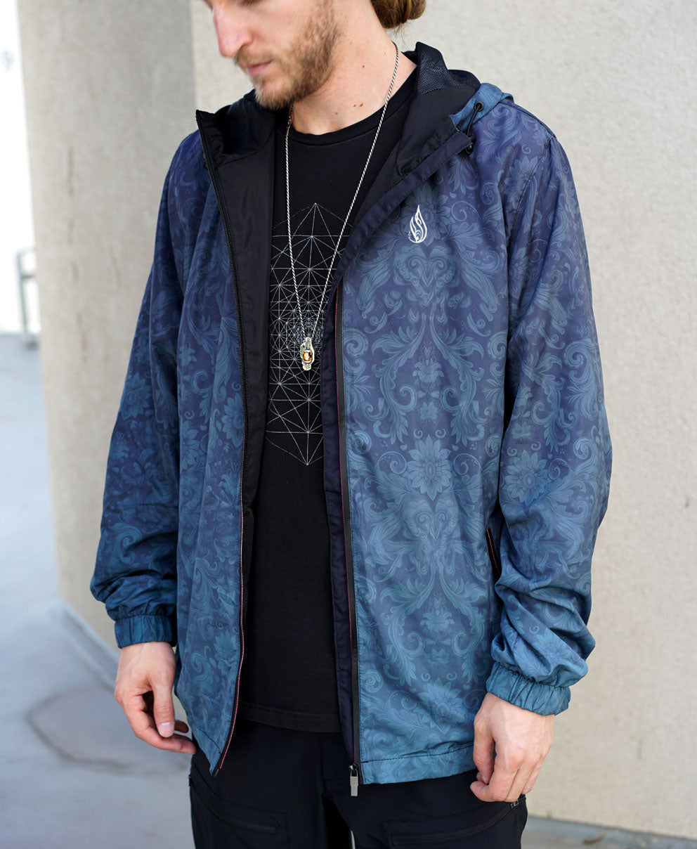 Motif Windbreaker Jacket by Threyda