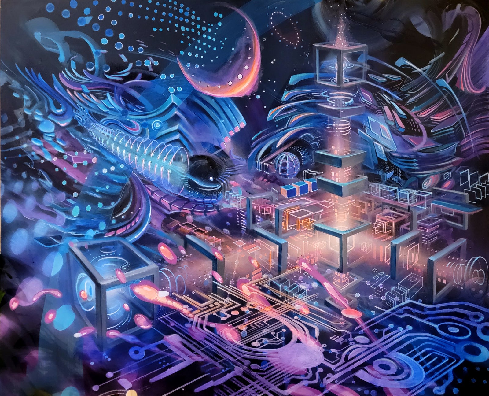 Nebula Drift Original Painting by Threyda x Apex