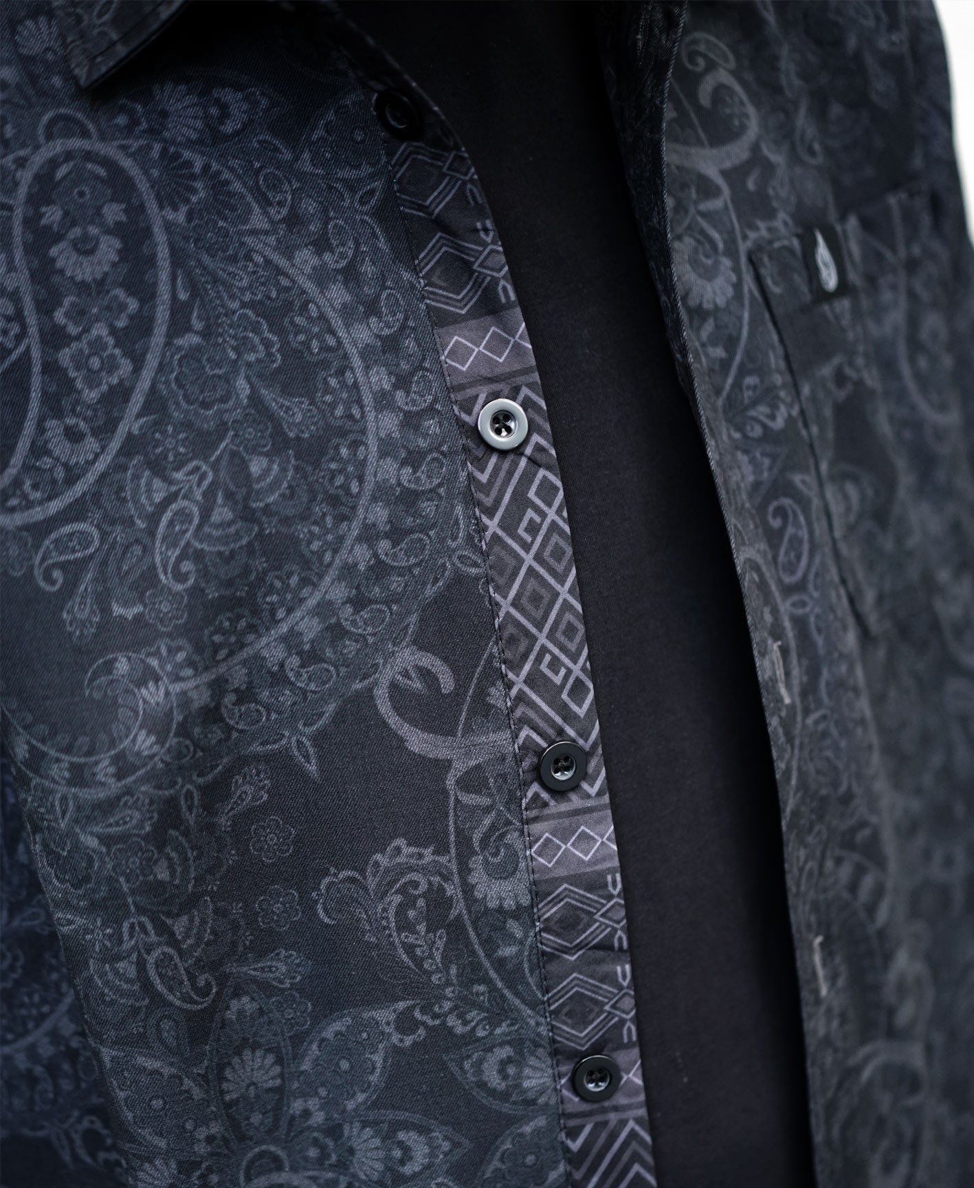 Night Insight Lined Button Down Shirt by Threyda