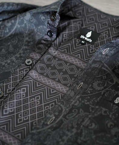 Night Insight Lined Button Down Shirt by Threyda