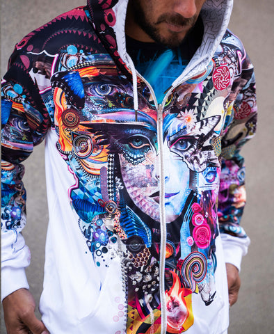 Night Rainbow Midweight Reversible Hoodie by Android Jones