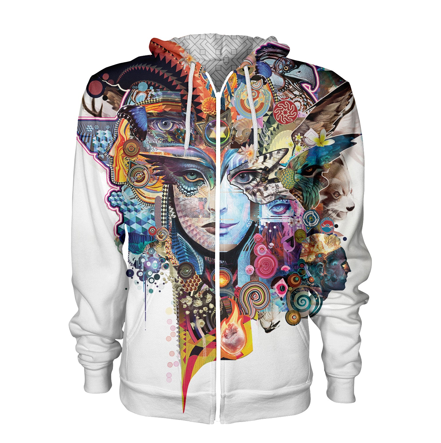 Night Rainbow Midweight Reversible Hoodie by Android Jones