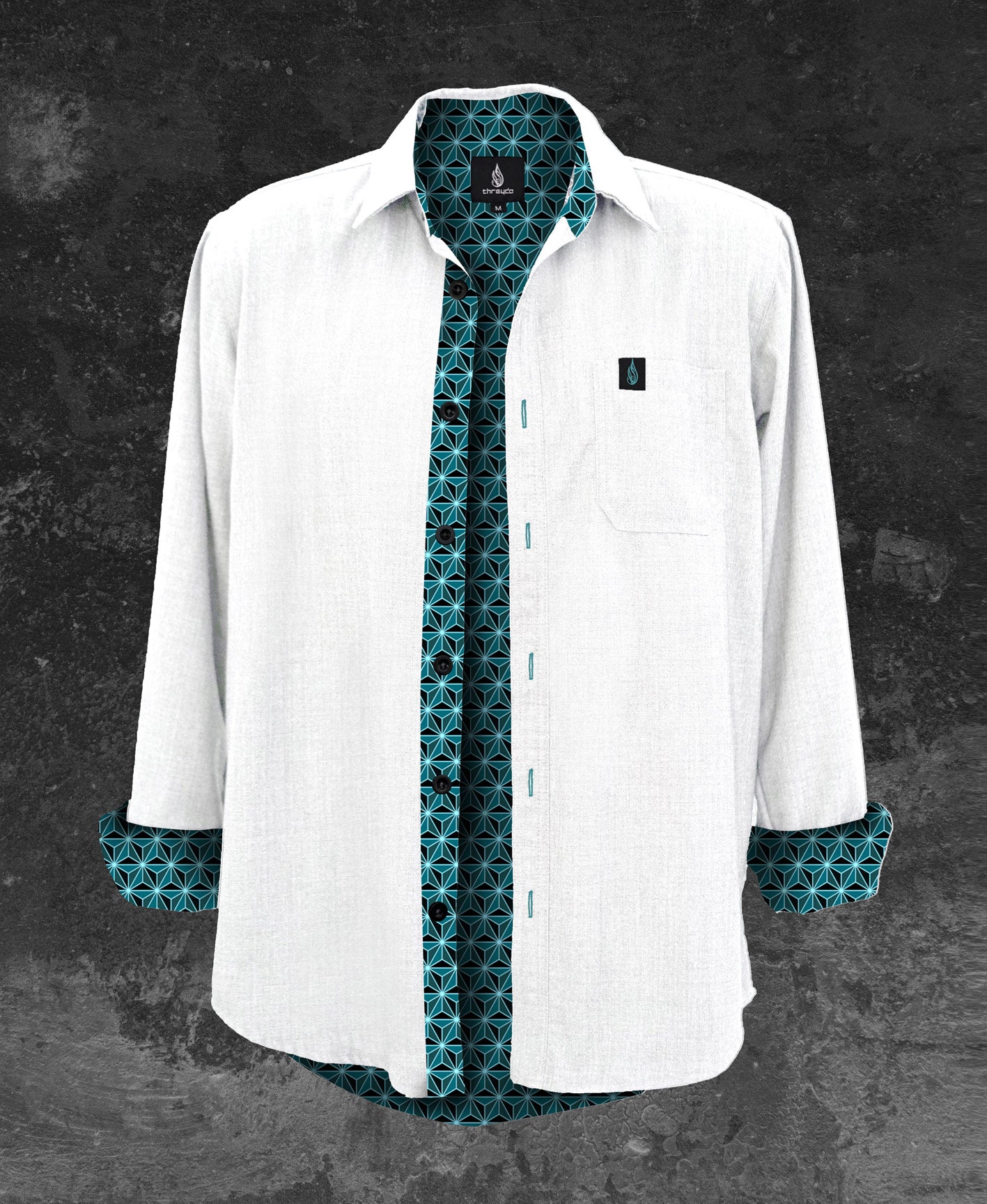 Northern Lights Lined Button Down Shirt by Threyda