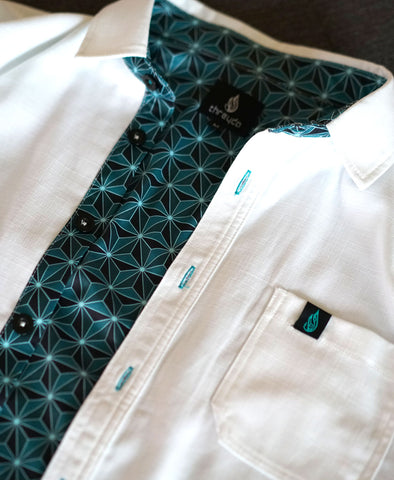 Northern Lights Lined Button Down Shirt by Threyda