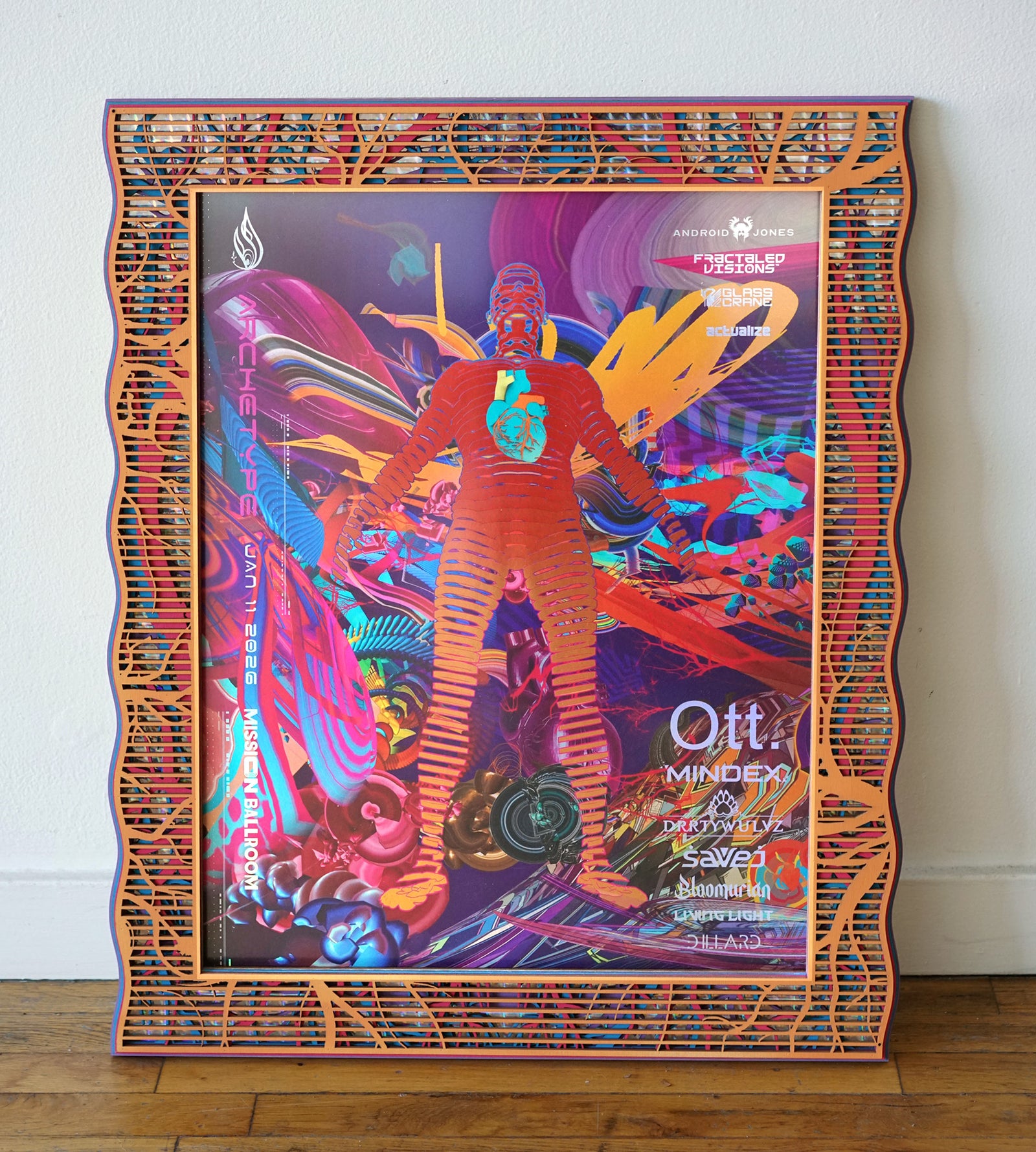 Archetype Vitruvian Orange Lasercut Frame by Android Jones x Deadfish