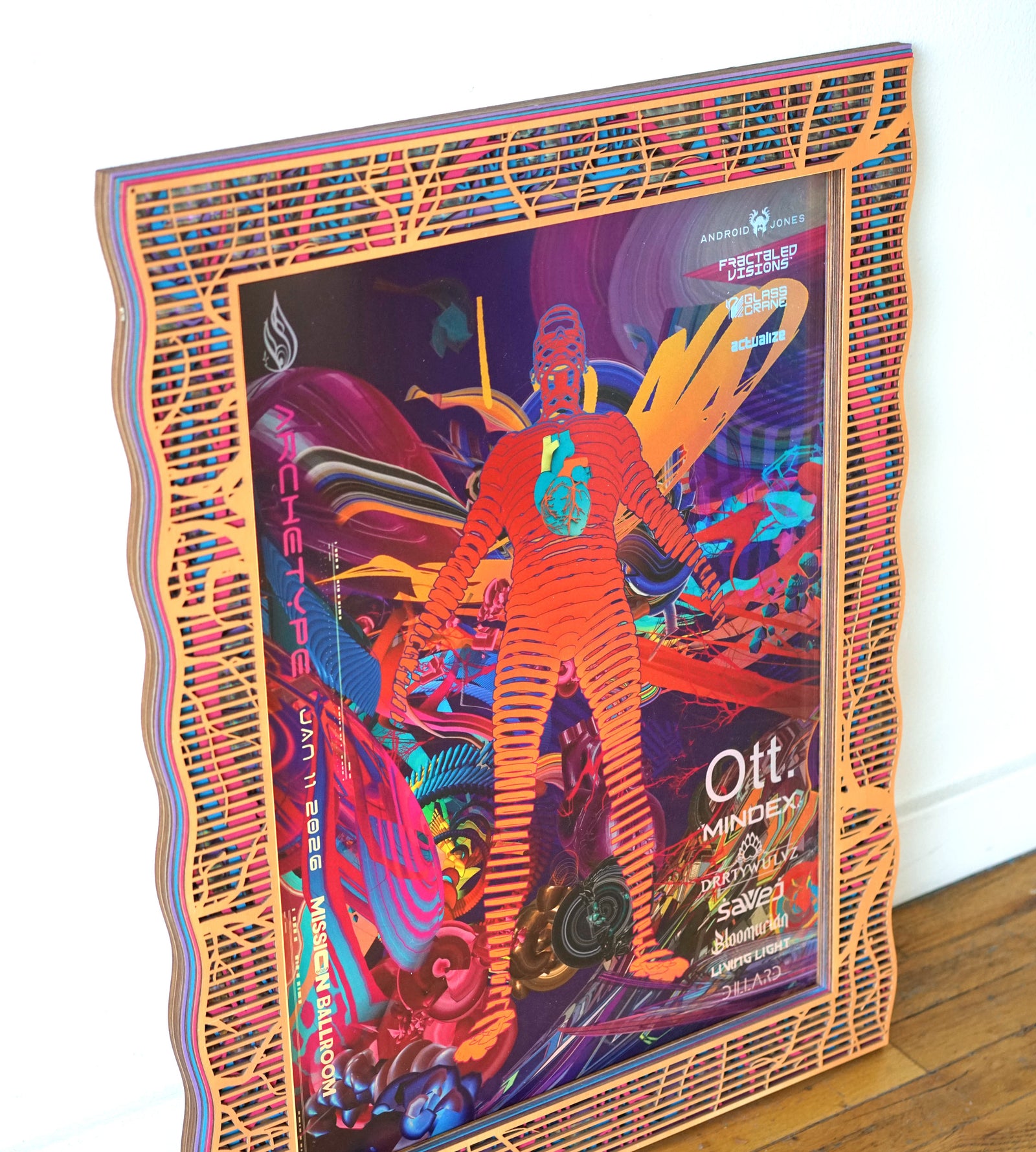 Archetype Vitruvian Orange Lasercut Frame by Android Jones x Deadfish