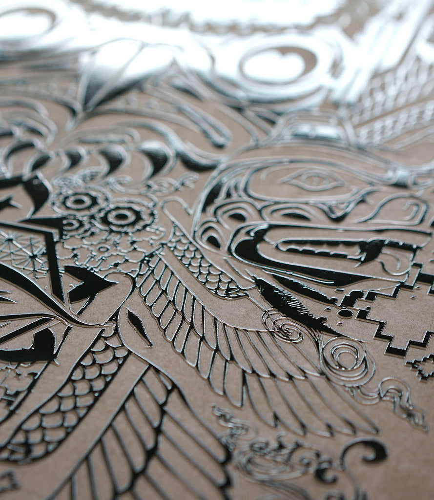 Owl Spirit Embossed Matte Print by Justin Totemical
