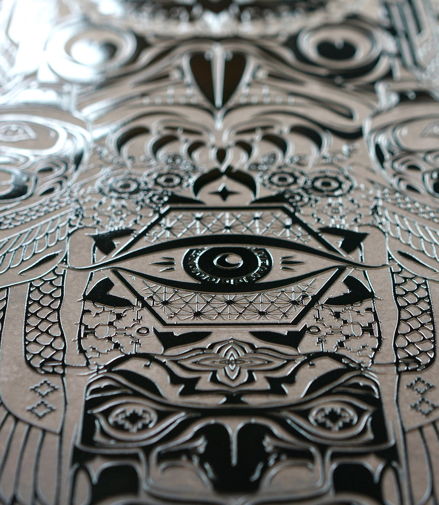 Owl Spirit Embossed Matte Print by Justin Totemical